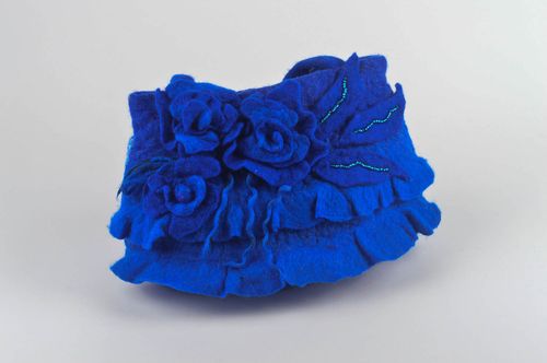 Bolso de tela hecho a mano accesorio de moda color azul regalo para mujer - MADEheart.com