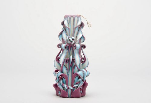 Carved paraffin wax candle - MADEheart.com