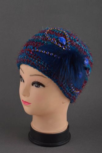 Bonnet femme tricot fait main Chapeau dhiver Vêtement pour femme original - MADEheart.com