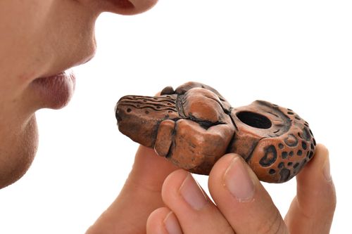 Pipa de barro hecha a mano accesorio para fumador original regalo para hombres - MADEheart.com
