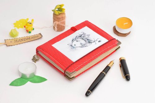 Homemade designer notebook 60 pages red soft cover notebook souvenir ideas - MADEheart.com