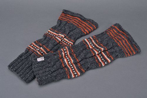 Polainas tejidas de lana de color oscuro - MADEheart.com