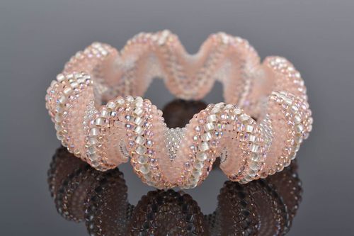 Handmade unique seed beaded jewelry stylish bijouterie bracelet present for girl - MADEheart.com