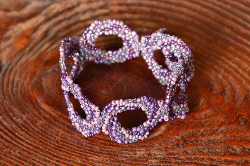 Фиолетовый браслет из бисера - MADEheart.com