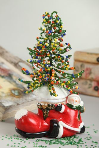 Décoration Noël fait main Sapin artificiel en perles de rocaille Déco maison - MADEheart.com