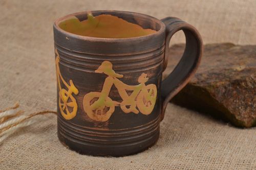 Taza artesanal de arcilla para té menaje de cocina pintado regalo original  - MADEheart.com