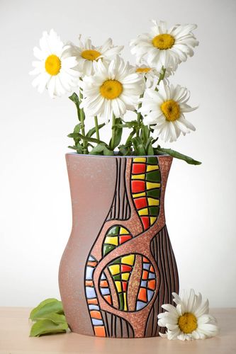 Designer Vase bunt handgemachte Keramik Haus Dekoration Geschenk für Frauen 2 L - MADEheart.com