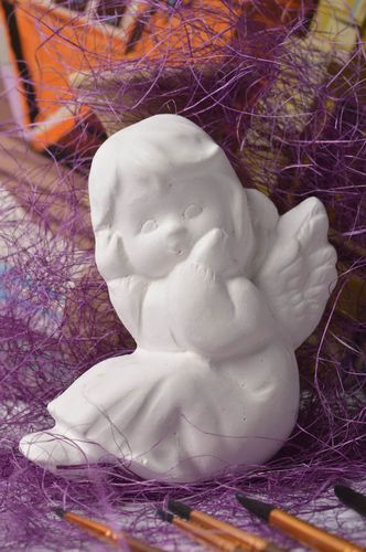 Figurine à peindre fait main Objet décoratif en plâtre Ange Déco maison - MADEheart.com