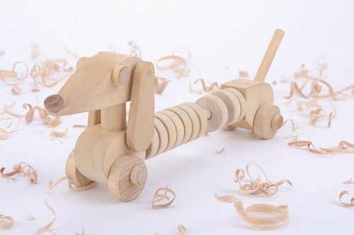 Cane giocattolo fatto a mano giocattolo di legno semilavorato da dipingere - MADEheart.com