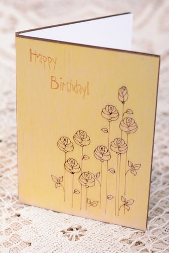 Поздравительная деревянная открытка с днем рождения - MADEheart.com