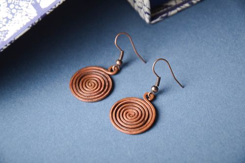 Schöne Ohrringe handmade Mode Schmuck runde Kupfer Ohrringe für Frauen Geschenk - MADEheart.com