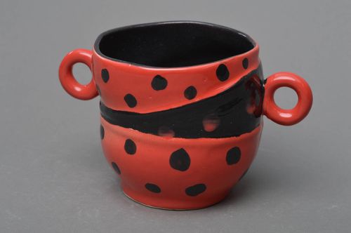 Schöne handgemachte keramische Tasse aus Porzellan mit Bemalung originell - MADEheart.com