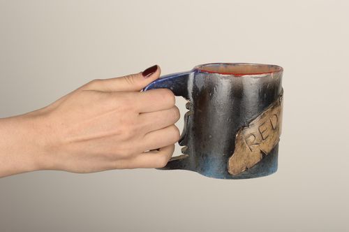 Taza de cerámica hecha a mano utensilio de cocina regalo original para mujer - MADEheart.com