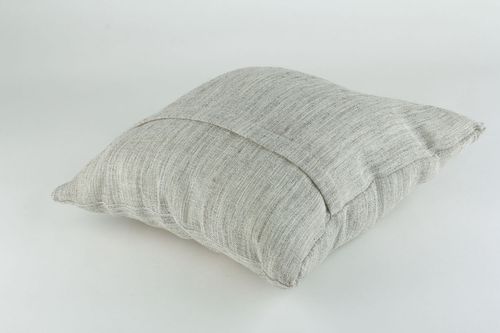 Coussin en tissu naturel fait main original gris décoration pour maison - MADEheart.com