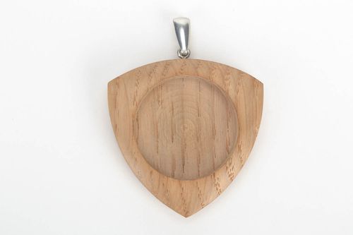 Fornitura para bisutería artesanal pieza en blanco de madera triangular para crear colgante  - MADEheart.com