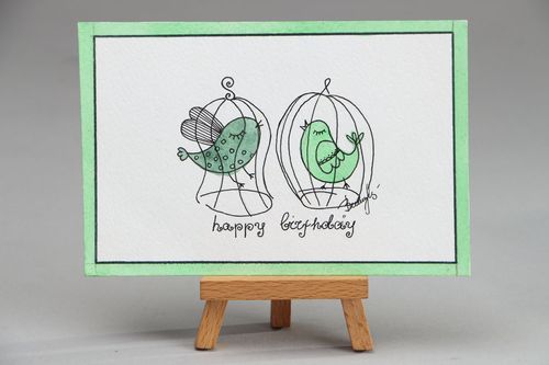 Cartão postal com caneta gel Happy birthday - MADEheart.com