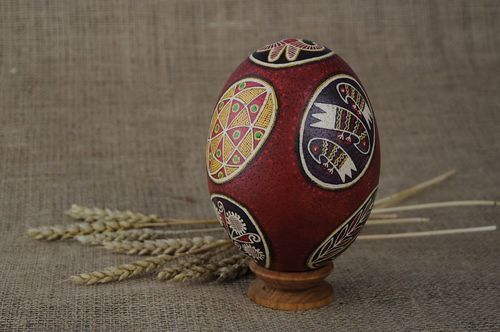 Ovo de Páscoa de ovos de avestruz Pysanka Dnieper - MADEheart.com