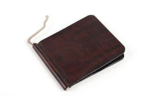 Unusual handmade leather wallet elegant wallet for men gentlemen only gift ideas - MADEheart.com
