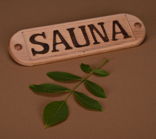 Panneau pour porte de chambre Sauna  - MADEheart.com
