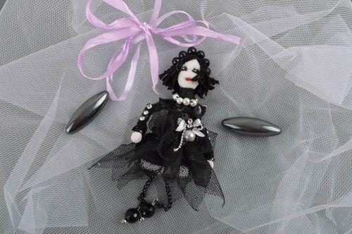 Handmade lovely brooch textile beautiful jewelry stylish doll accessory - MADEheart.com