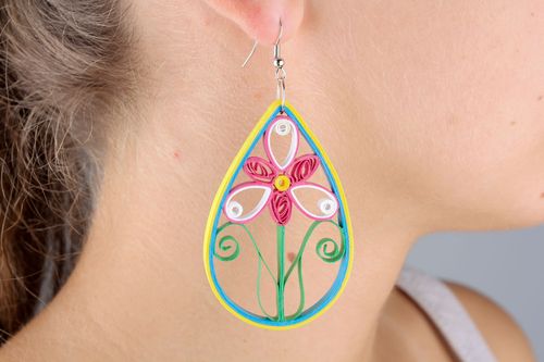 Long quilling earrings - MADEheart.com