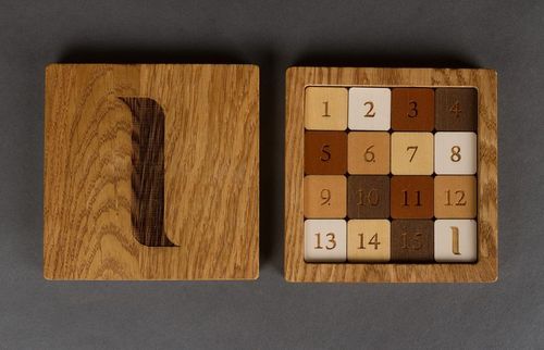 Wooden 15 Puzzle in the box - MADEheart.com