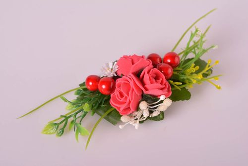Handmade hair clip designer barrette flower hair clip summer hair accessories - MADEheart.com