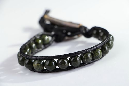 Bracelet avec pierres naturelles en cuir - MADEheart.com