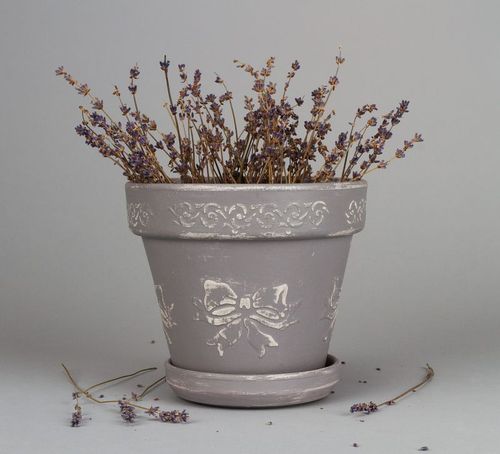 Vaso da fiori fatto a mano Vaso per fiori in ceramica in stile Shabby Shik - MADEheart.com