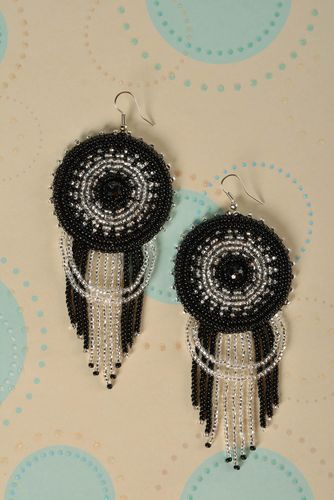 Handmade earrings designer earrings beaded earrings gift ideas leather earrings - MADEheart.com