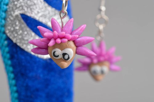Small handmade plastic earrings artisan jewelry designs polymer clay ideas - MADEheart.com