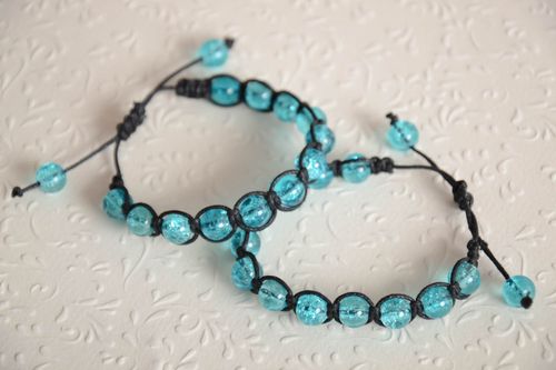 Bracelets textiles Bijoux fait main Accessoires femme 2 pièces perles en verre - MADEheart.com