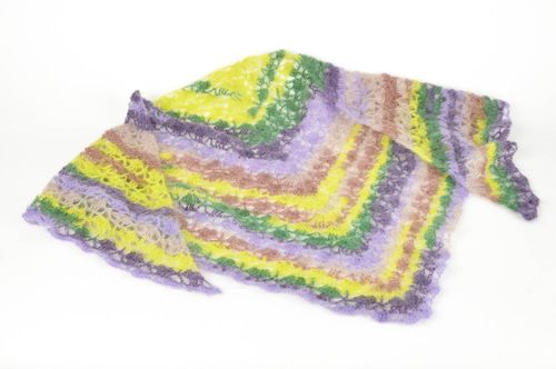 Chal tejido a ganchillo de lana natural accesorio para mujeres regalo original - MADEheart.com