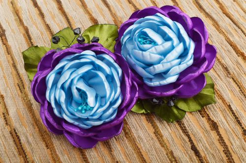 Élastiques cheveux fait main Accessoires cheveux roses bleu violet Cadeau fille - MADEheart.com