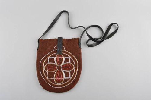 Сумка ручной работы сумка через плечо коричневая женская сумка из шерсти - MADEheart.com