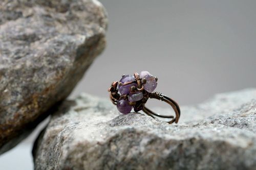 Kupfer Ring mit Amethyst - MADEheart.com