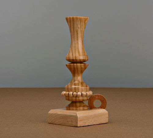 Candlestick for one candle made from cherry wood - MADEheart.com