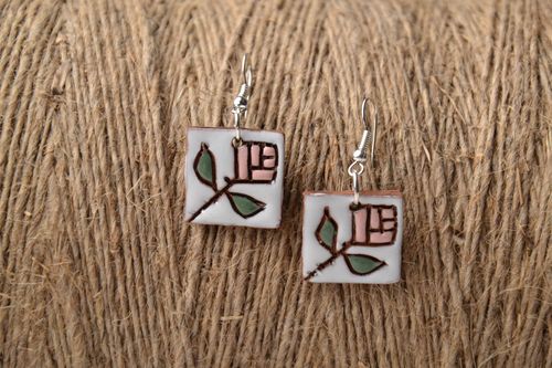 Ceramic earrings in ethnic style - MADEheart.com