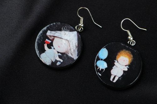 Original decoupage earrings - MADEheart.com