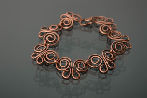 Bracelet en cuivre technique de wire wrap Papillon  - MADEheart.com