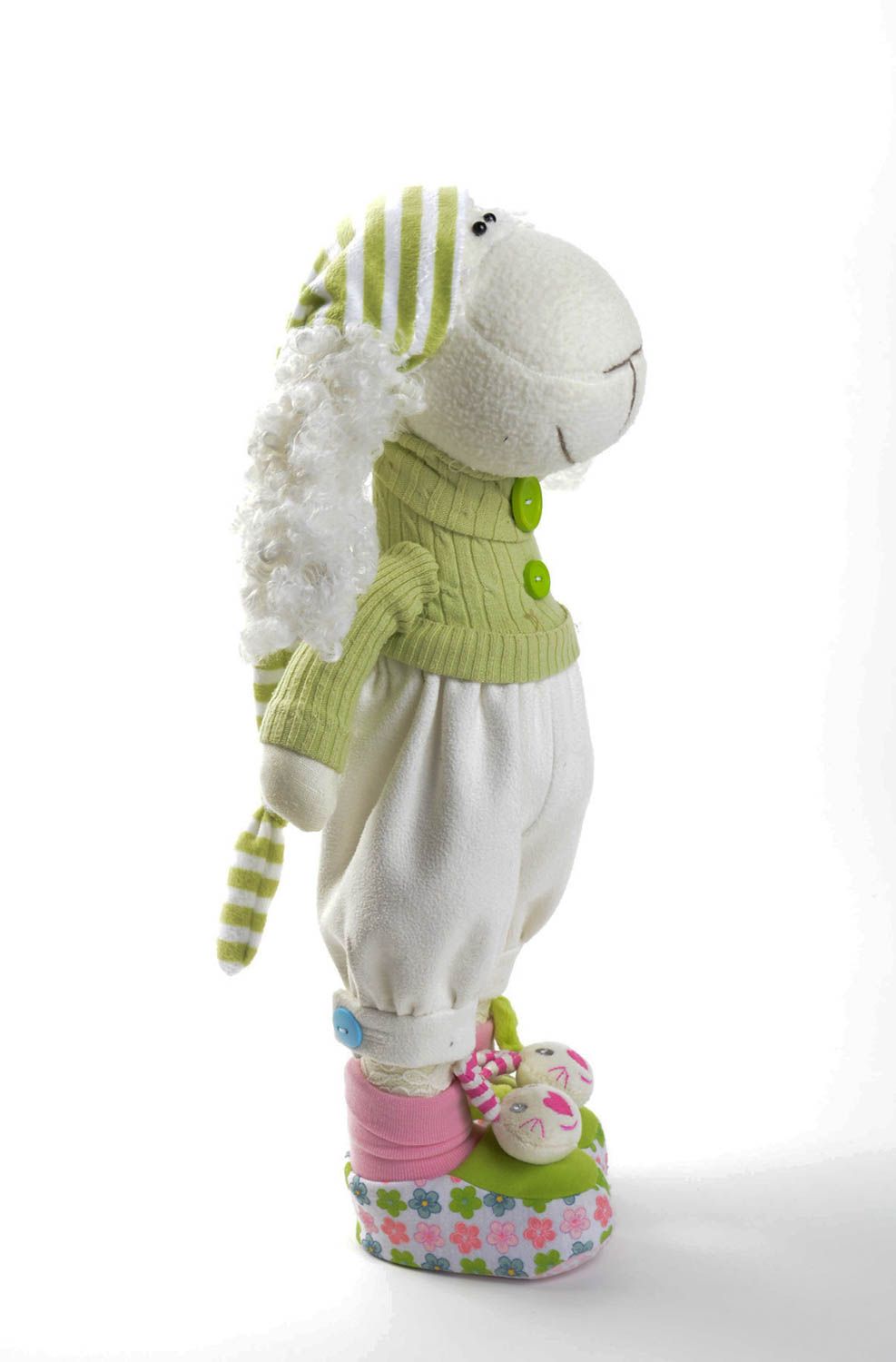 Spielzeug Schaf handmade Stoff Kuscheltier Designer Geschenk Kuschel Tier grell foto 1