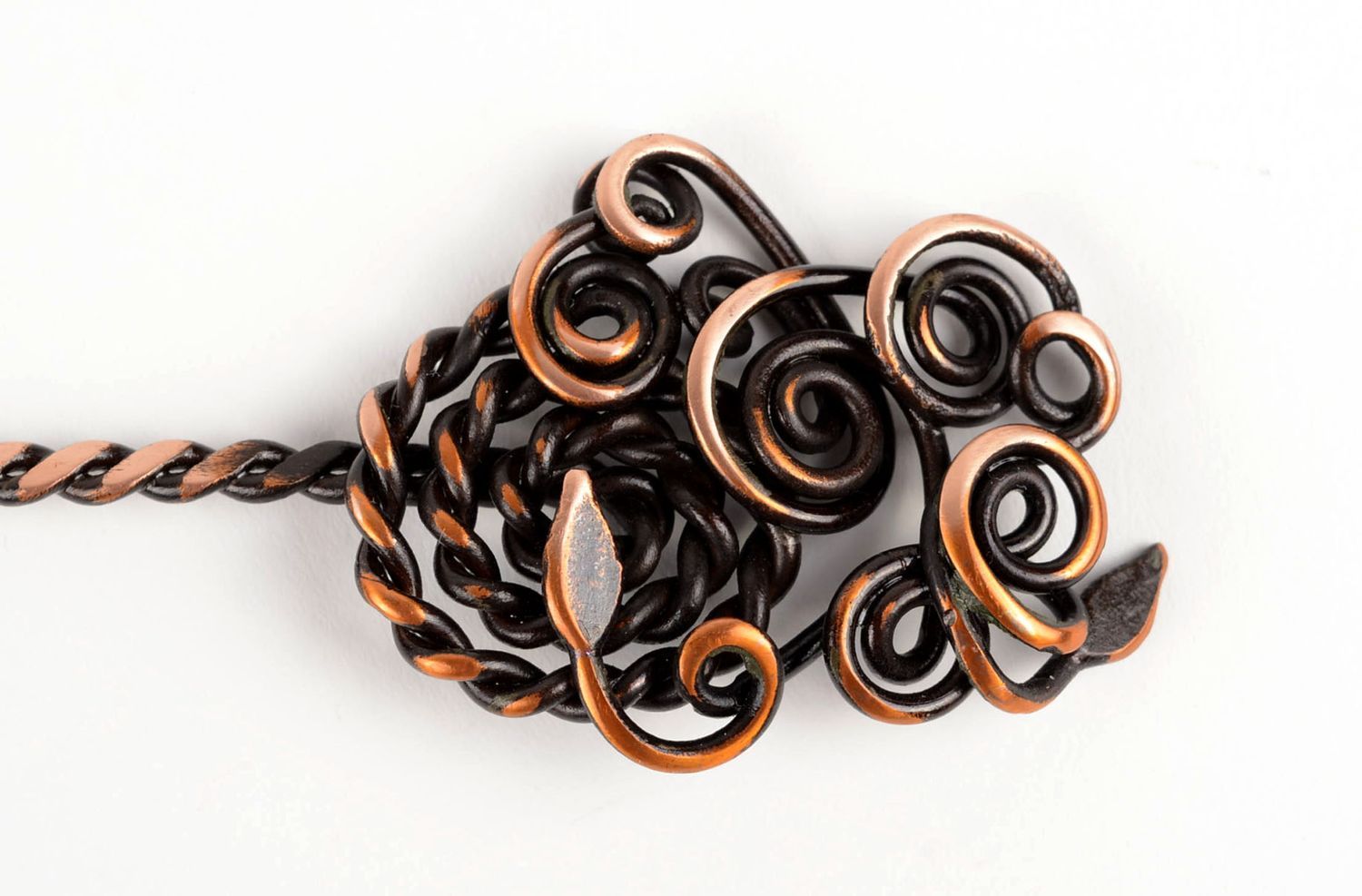 Handmade Haar Nadel Schmuck für die Haare Mode Accessoire aus Kupfer elegant foto 4