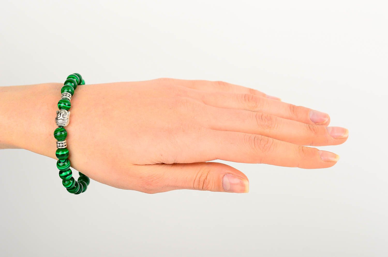 Bracelet pierres naturelles Bijou fait main vert Accessoire pour femme photo 2