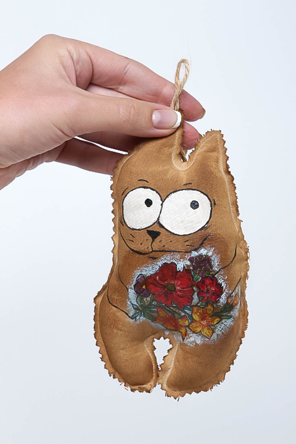 Jouet enfant Peluche en tissu chat souvenir Cadeau original en coton design photo 5