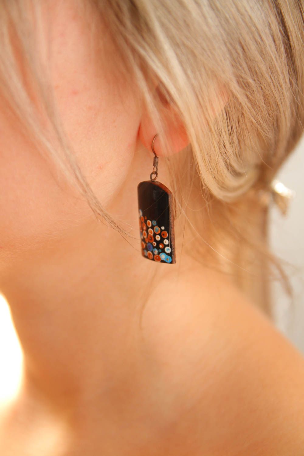Handgemachte Ohrringe Schmuck aus Keramik Geschenk für Frauen Damen Ohrringe  foto 5