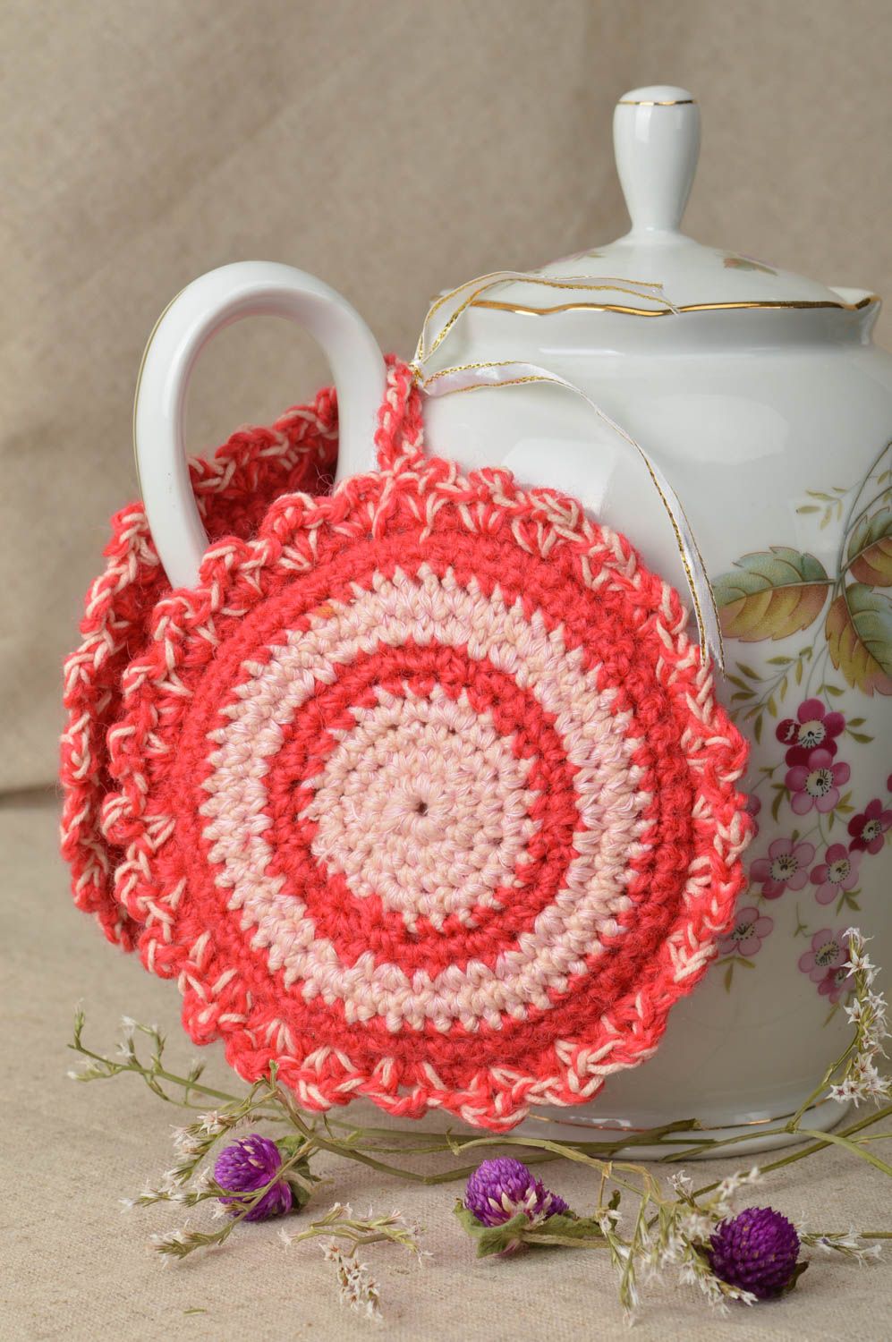 Cute handmade crochet potholder unusual pot holder home goods crochet ideas photo 1