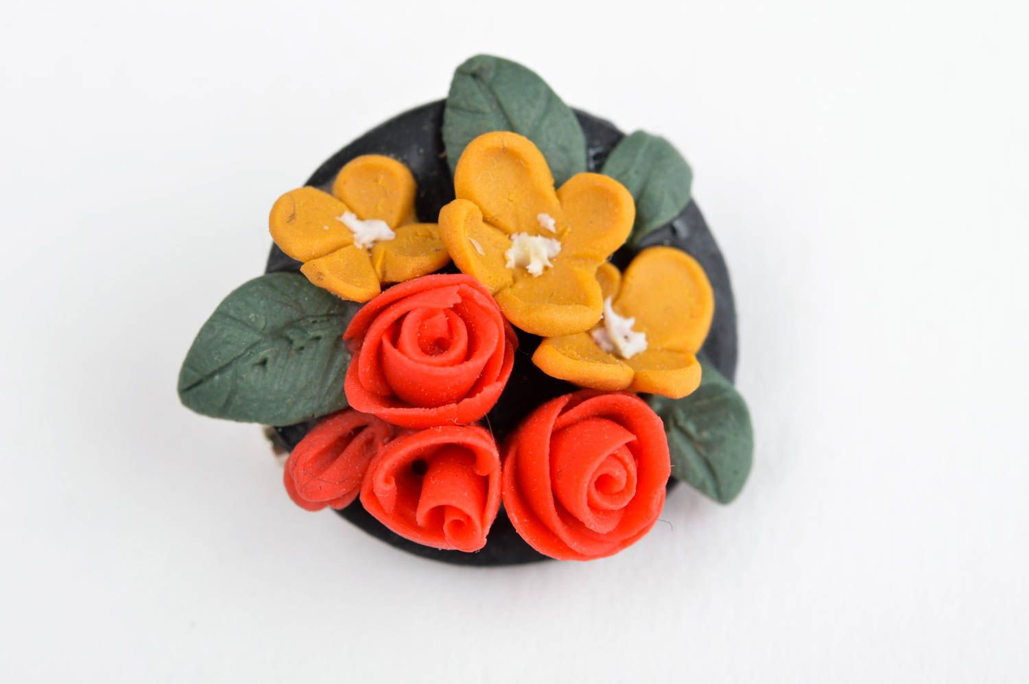 Handmade flower brooch pin plastic brooch jewelry handmade accessories photo 3