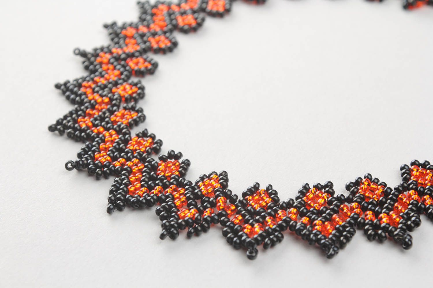 Necklace woven of Czech beads photo 3