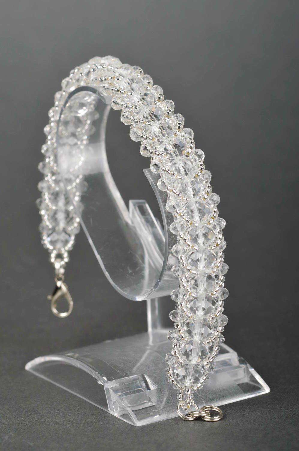 Handmade elegant female bracelet festive elegant jewelry beaded bracelet photo 2