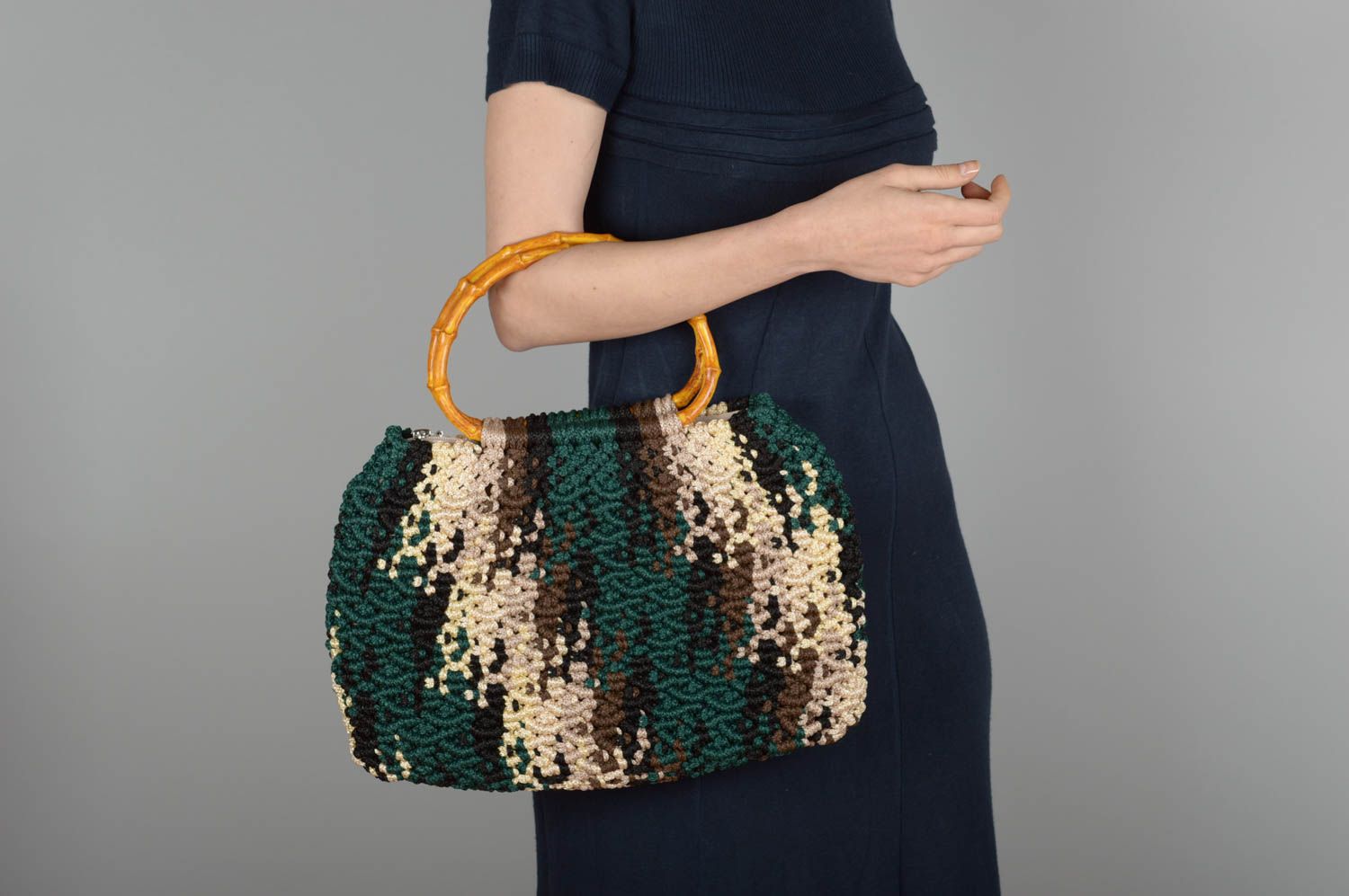 Bolso artesanal de cuerdas sintéticas regalo para mujeres accesorio de moda foto 5
